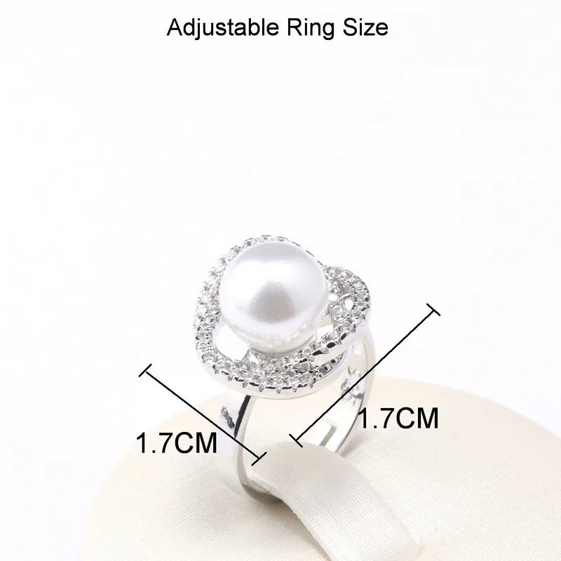 Real Freshwater Natural Pearl Jewelry Set - Necklace, Earring, Ring