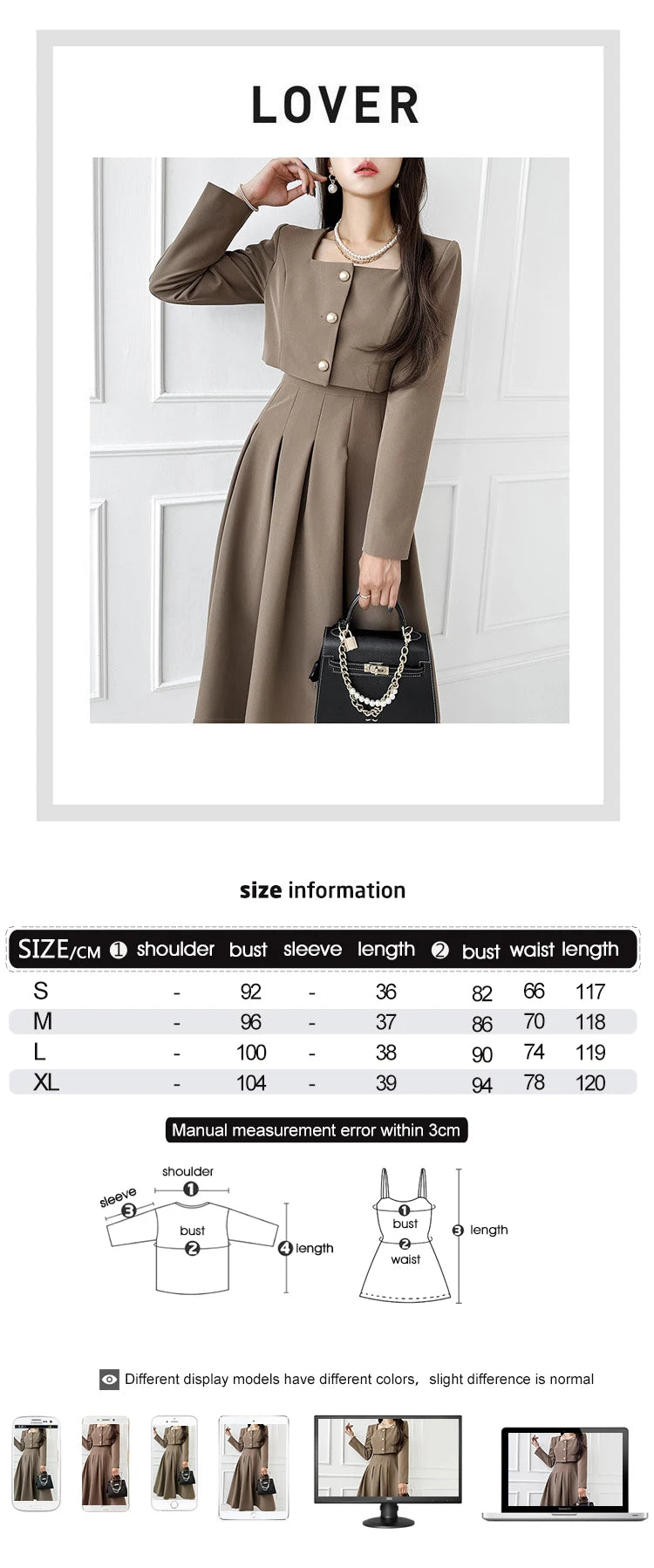 Perfectly Dressed Cropped Jacket and Maxi Skirt Two-Piece Matching Set