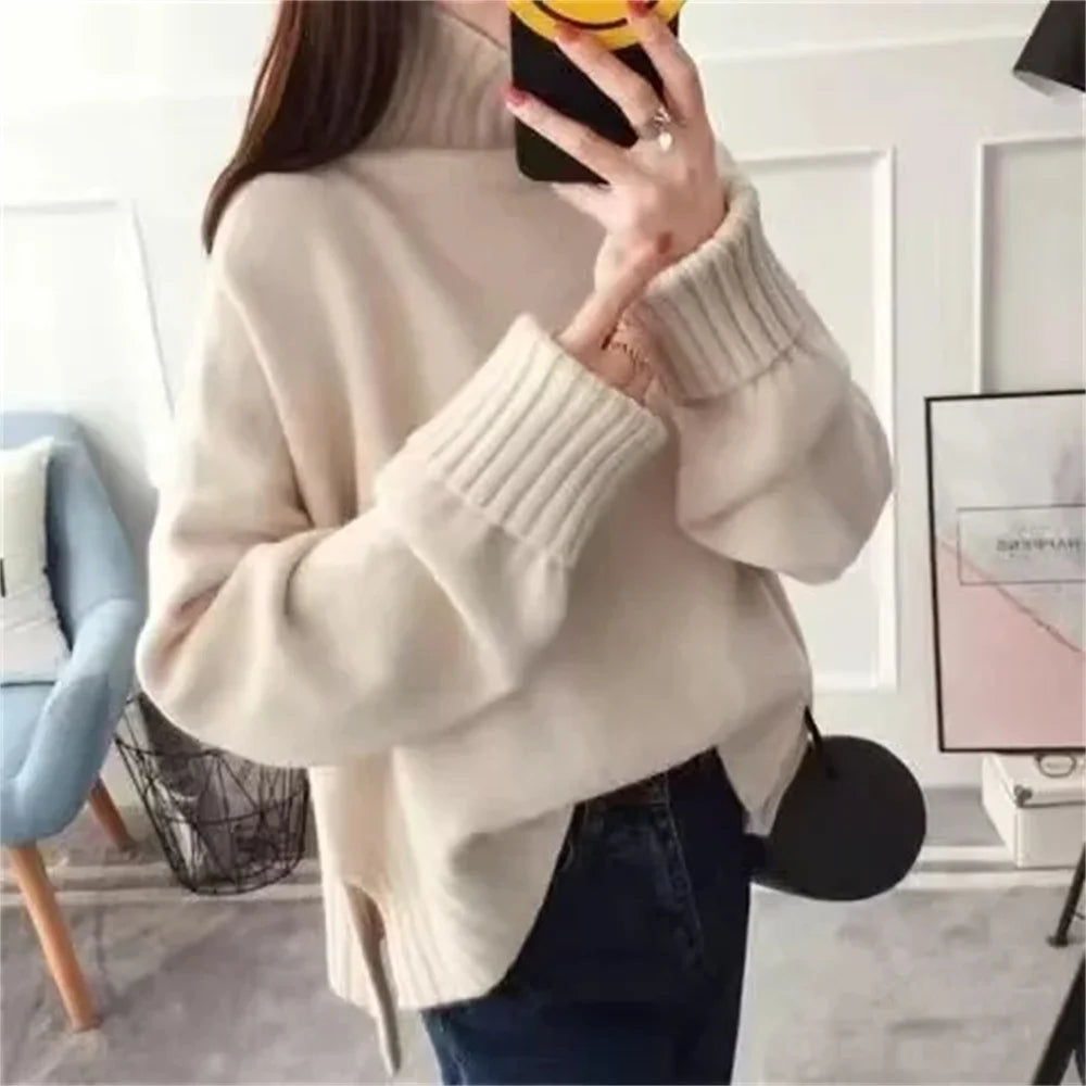Fabulous Turtleneck  Knit Loose Sweater with Sleeves