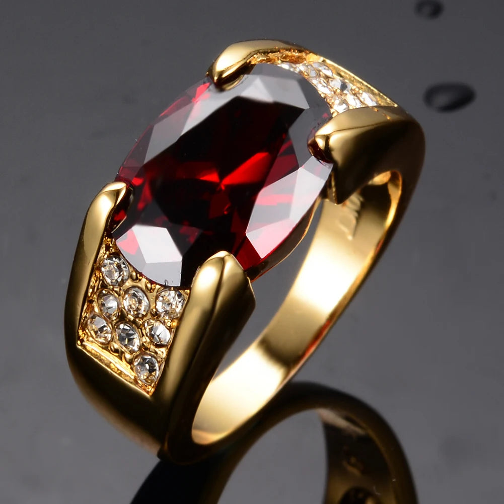 Oval Ruby Red Stone Ring
