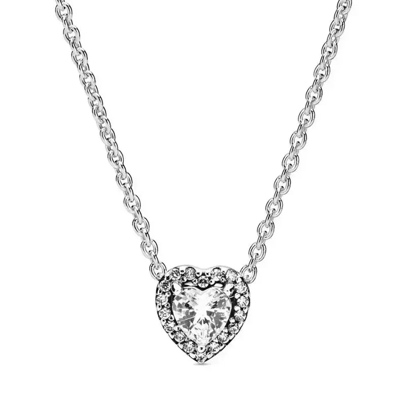925 Sterling Silver Classic Heart-shaped Necklace