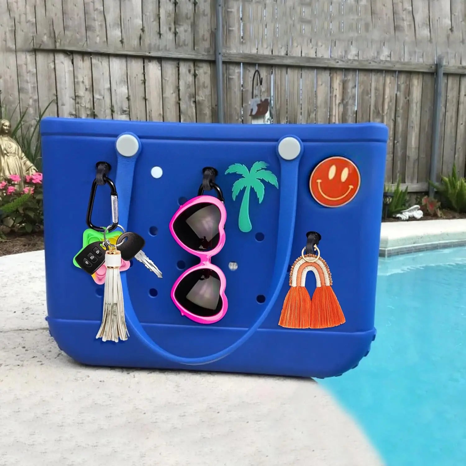 Bogg Beach Tote Bag  Key Holder Insert Charm