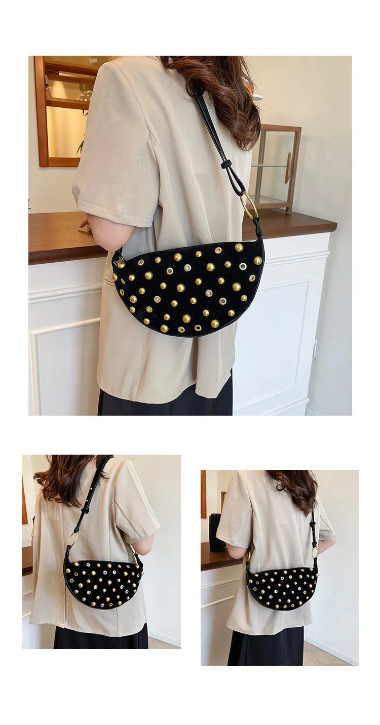 Designer Rivet Polka Dot Studded crossbody Bags