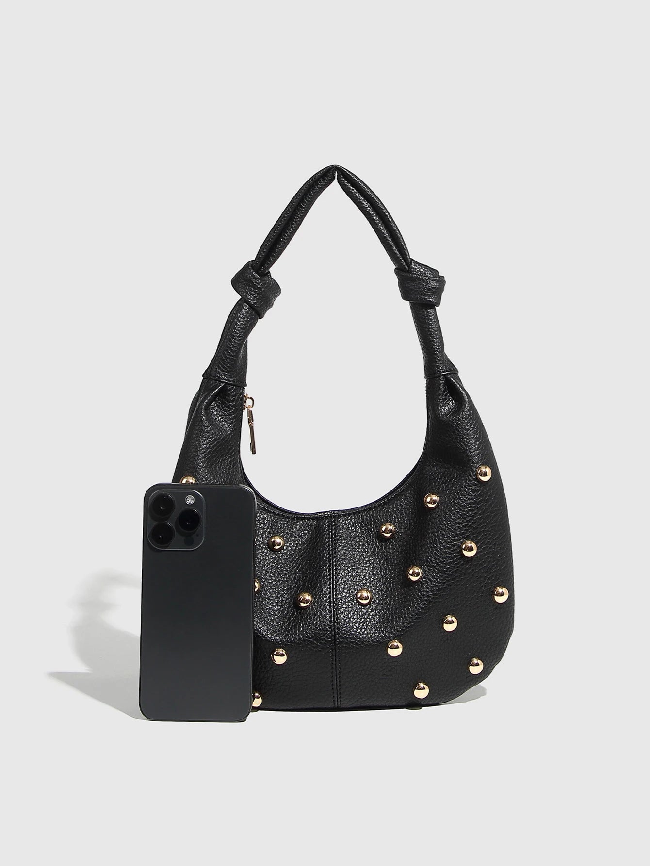 Half Moon Versatile Studded Tote Bag