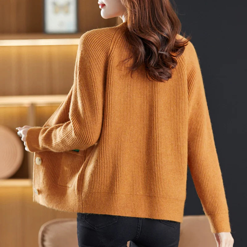 Elegant Sweater  V-neck  Cardigan Jacket
