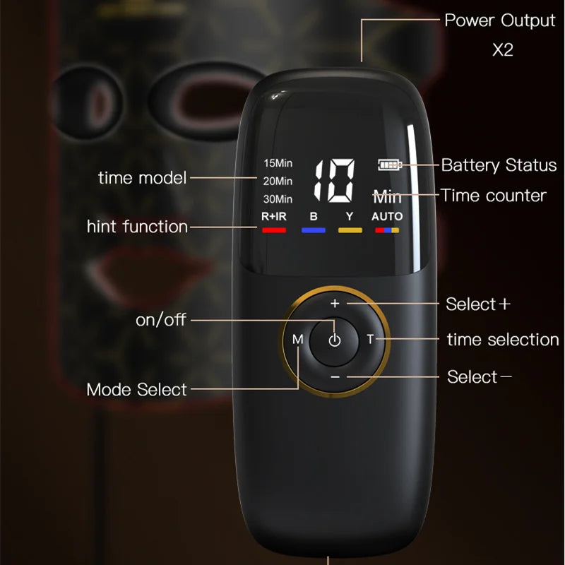 Infrared Red Blue Yellow 4 Colors Light Therapy Anti-Aging Photon Rejuvenation Soft Silicone LED Face Mask