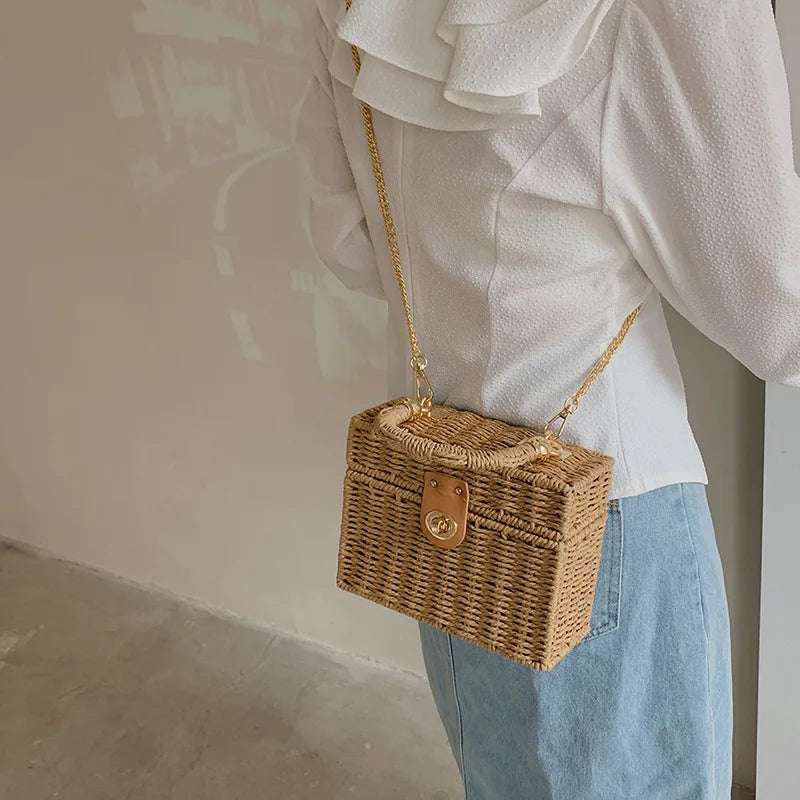 Bohemian Small Rattan Straw Crossbody Shoulder Bags