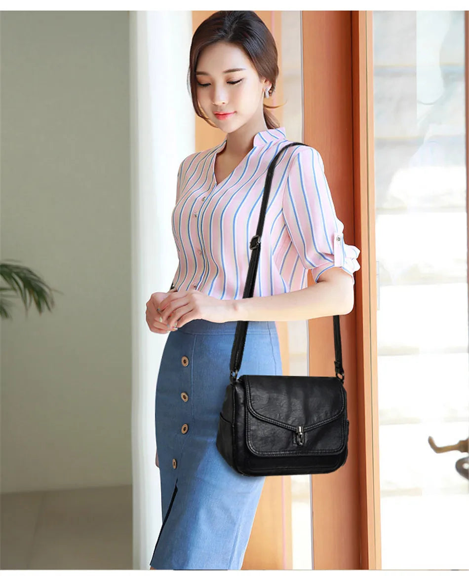 "Vintage Soft" Style Genuine  Crossbody Handbag