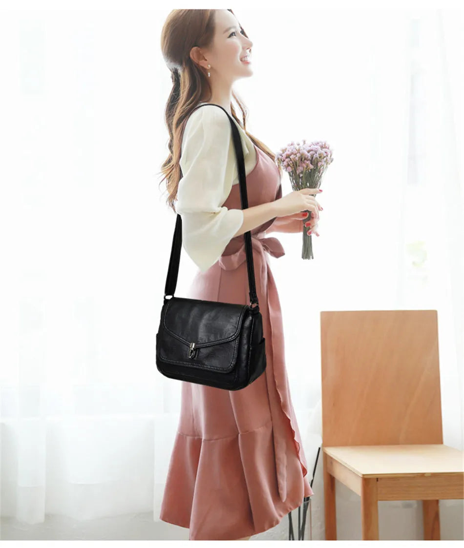 "Vintage Soft" Style Genuine  Crossbody Handbag