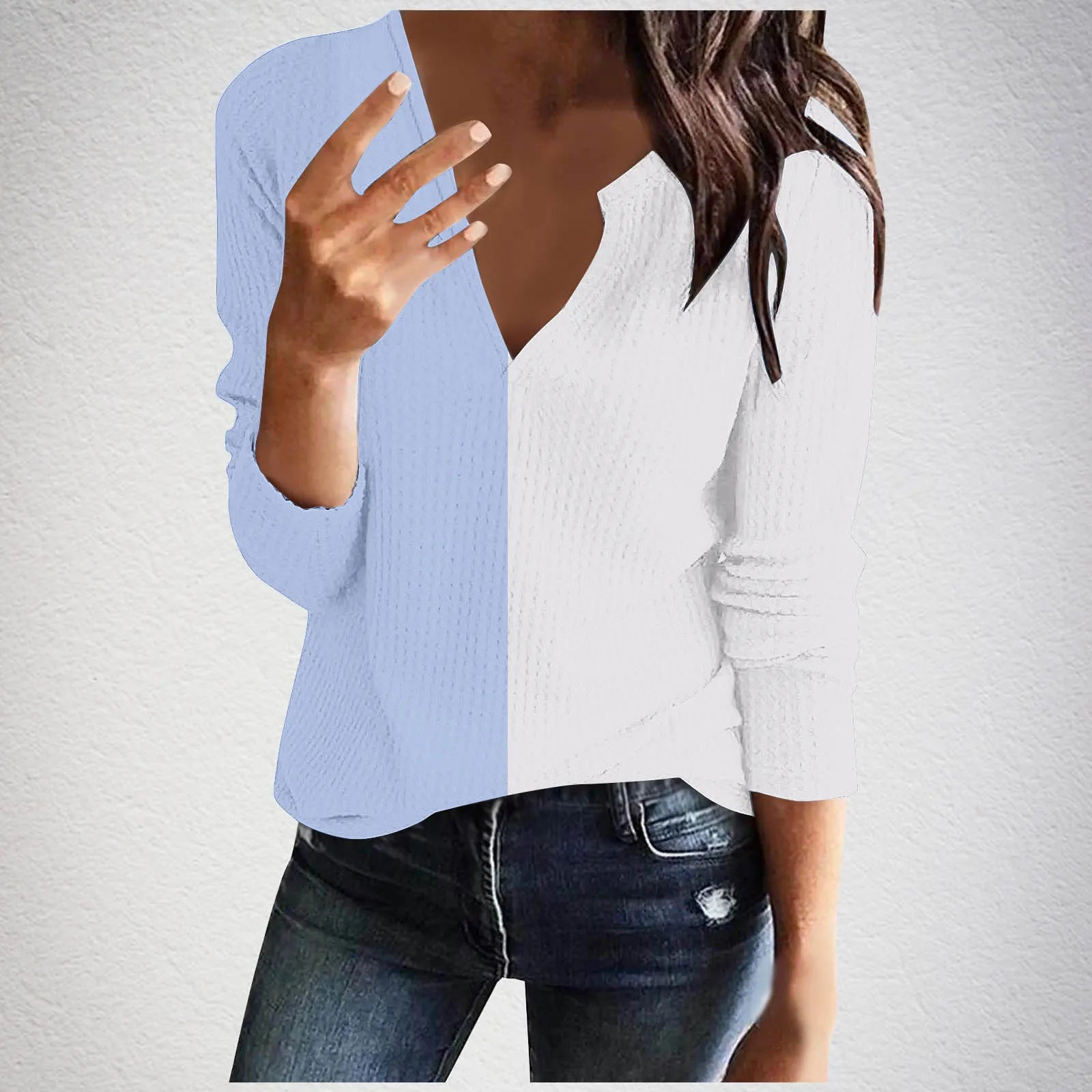 Elegant Sense  V-neck Sweater  with Long Sleeve