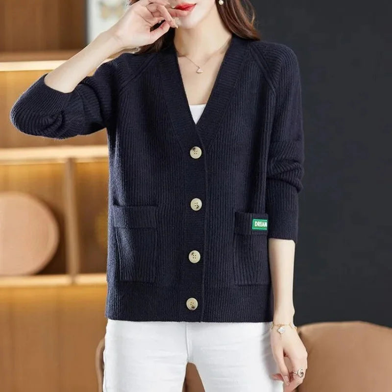 Elegant Sweater  V-neck  Cardigan Jacket