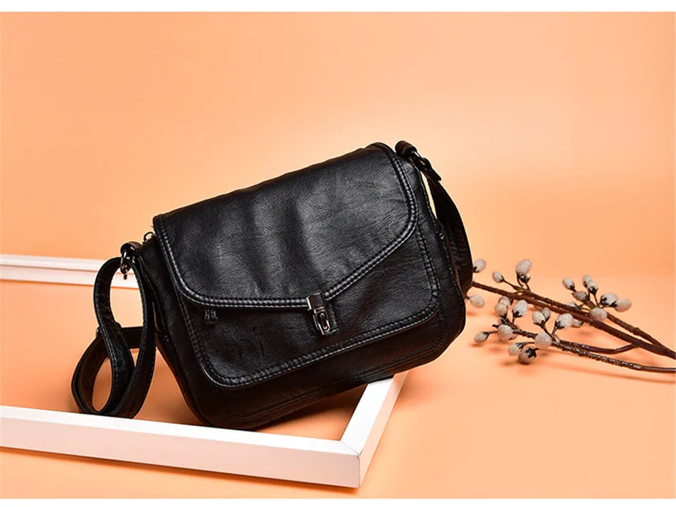 "Vintage Soft" Style Genuine  Crossbody Handbag