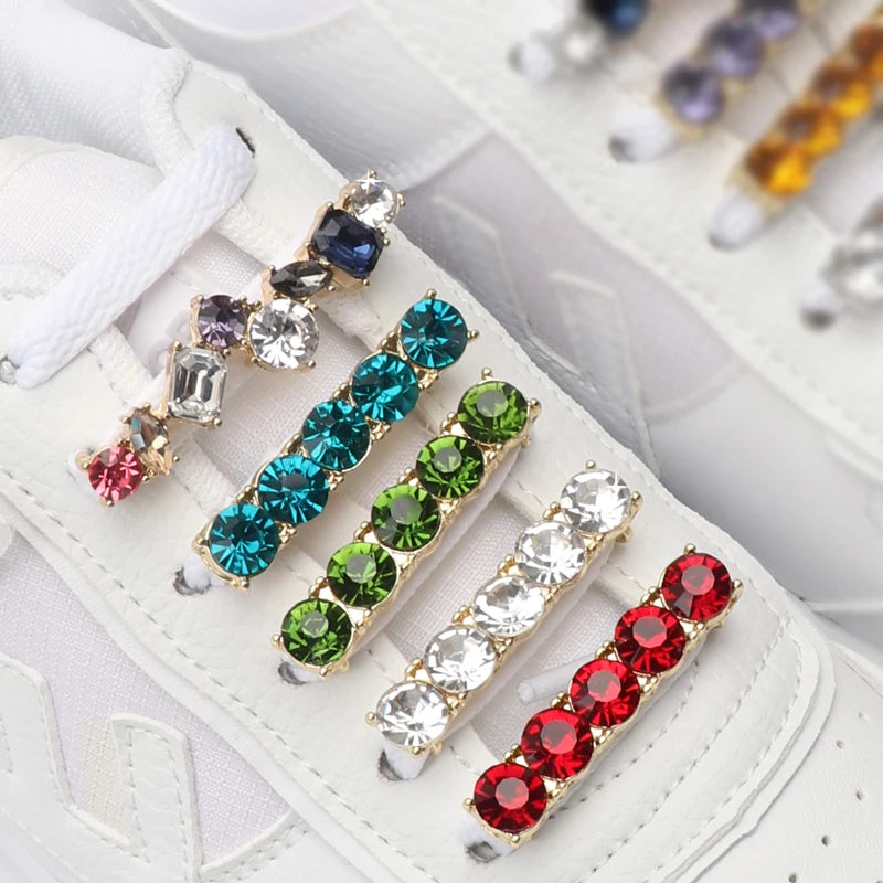 Diamond Decorative Sneakers Shoelaces 1 Piece Shoe Clips