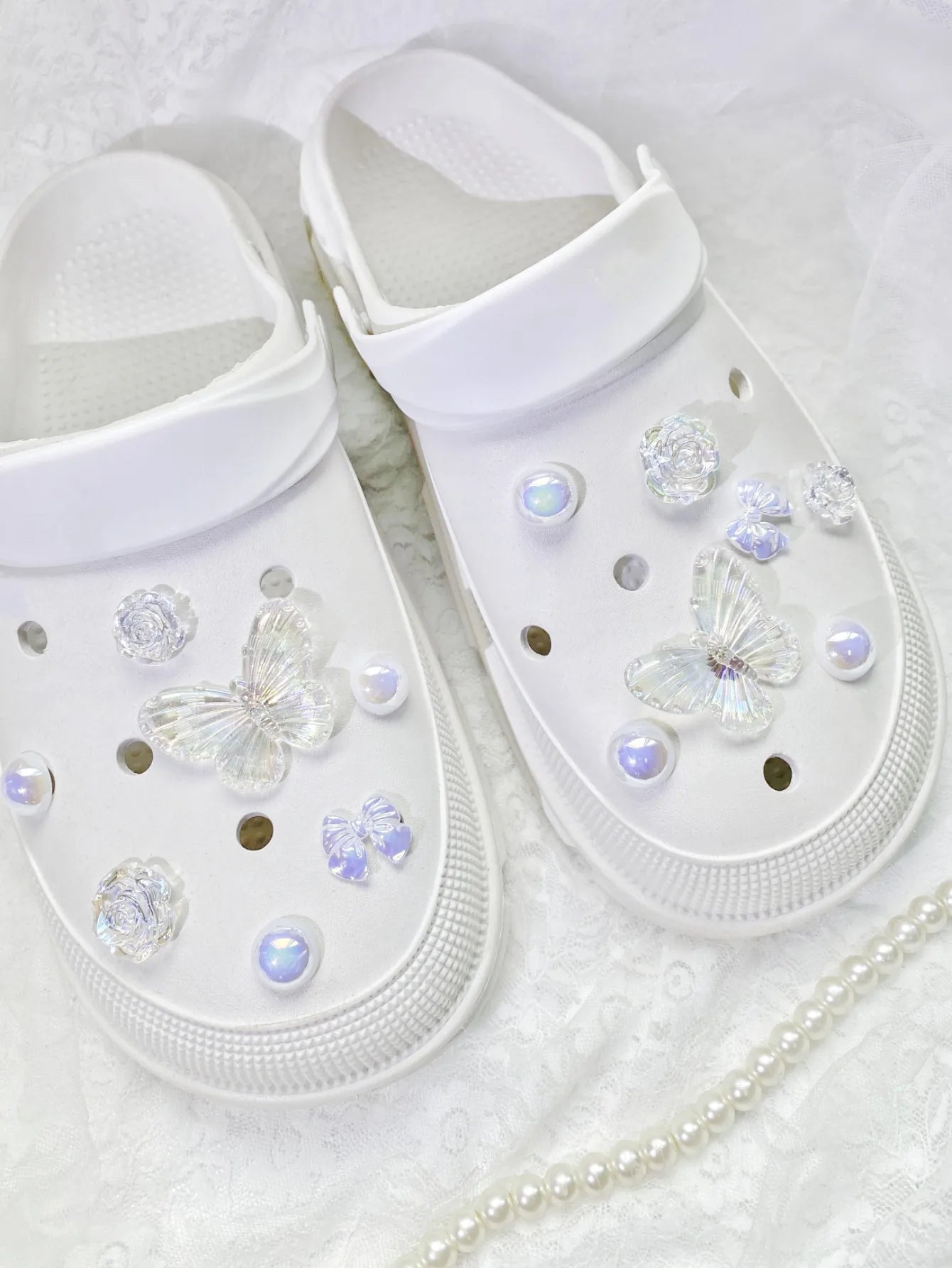 Butterfly Shoes Charms With Detachable Flower Buckle