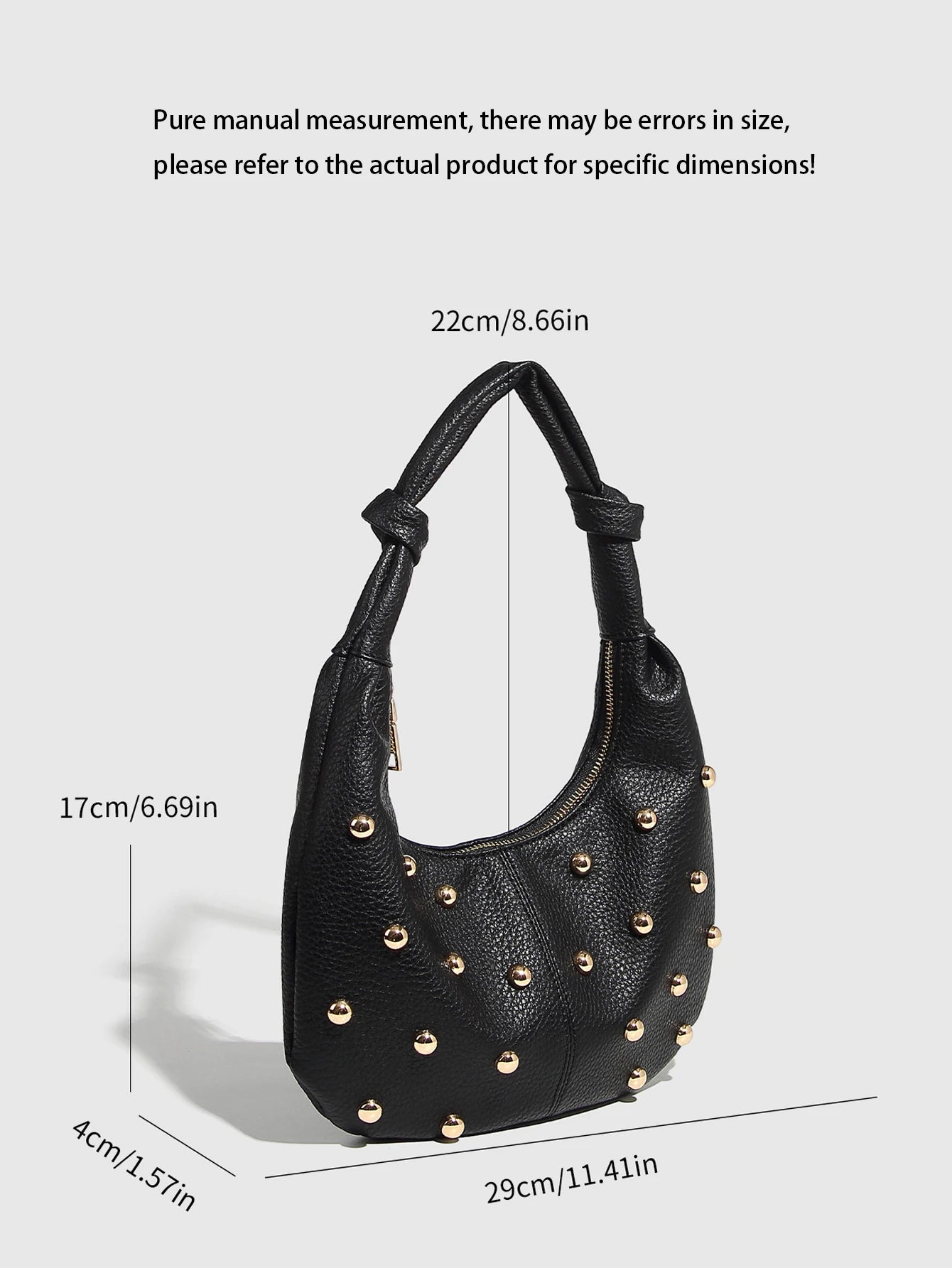 Half Moon Versatile Studded Tote Bag
