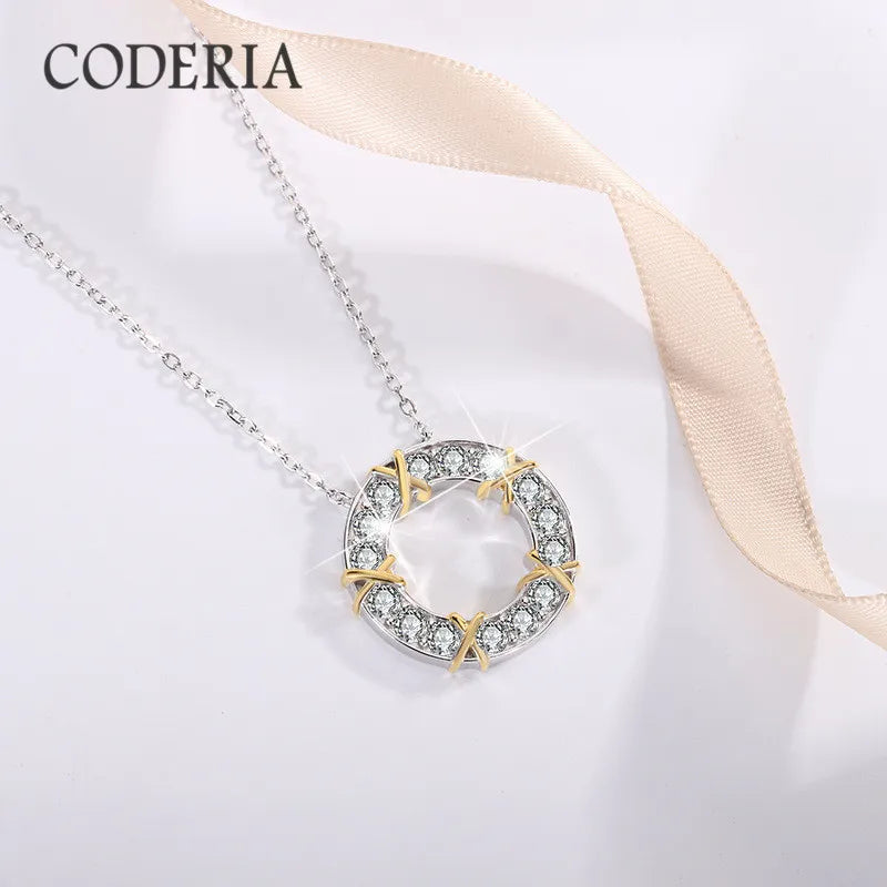 Dazzling Moissanite Two Tone Lab Diamond Jewelry Set