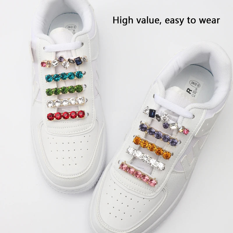Diamond Decorative Sneakers Shoelaces 1 Piece Shoe Clips