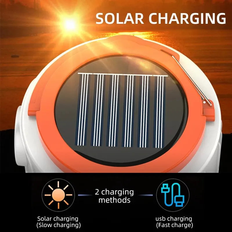 Solar or USB LED Rechargeable Light for Outdoor Hiking or Emergency Outage