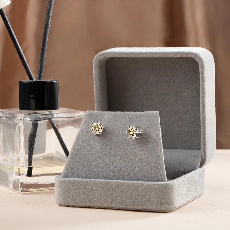 Solitaire Sterling Silver Moissanite Diamond Jewelry Set