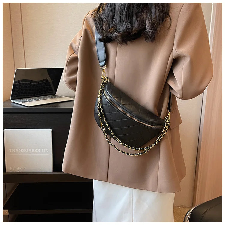 Luxury Brand Banana Crossbody Bag with Adjustable Shoulder Strap