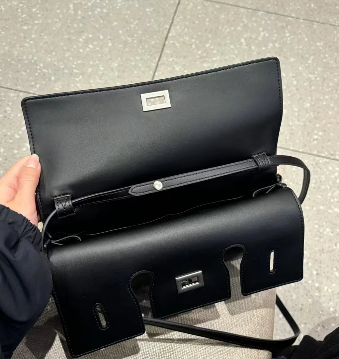 Chic Cowhide Shoulder Clutch Bag