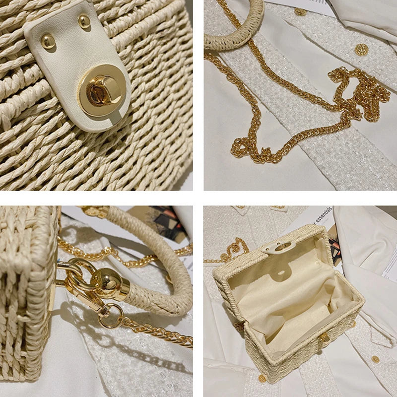 Bohemian Small Rattan Straw Crossbody Shoulder Bags