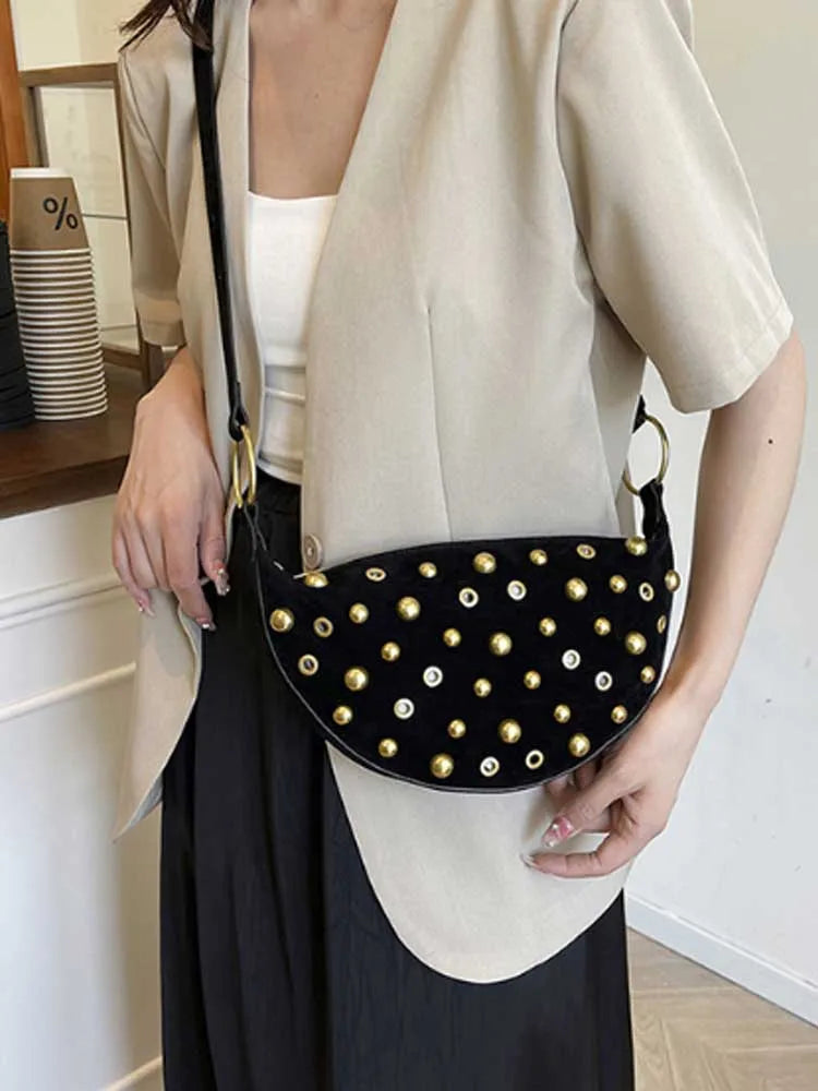 Designer Rivet Polka Dot Studded crossbody Bags