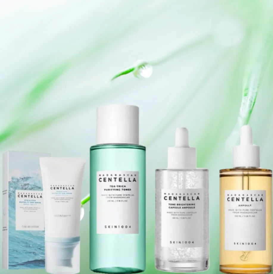 Madagascar Centella 4Pieces Set with 3 Capsule Ampoules & Hyalu-Cica Sunscreen Serum