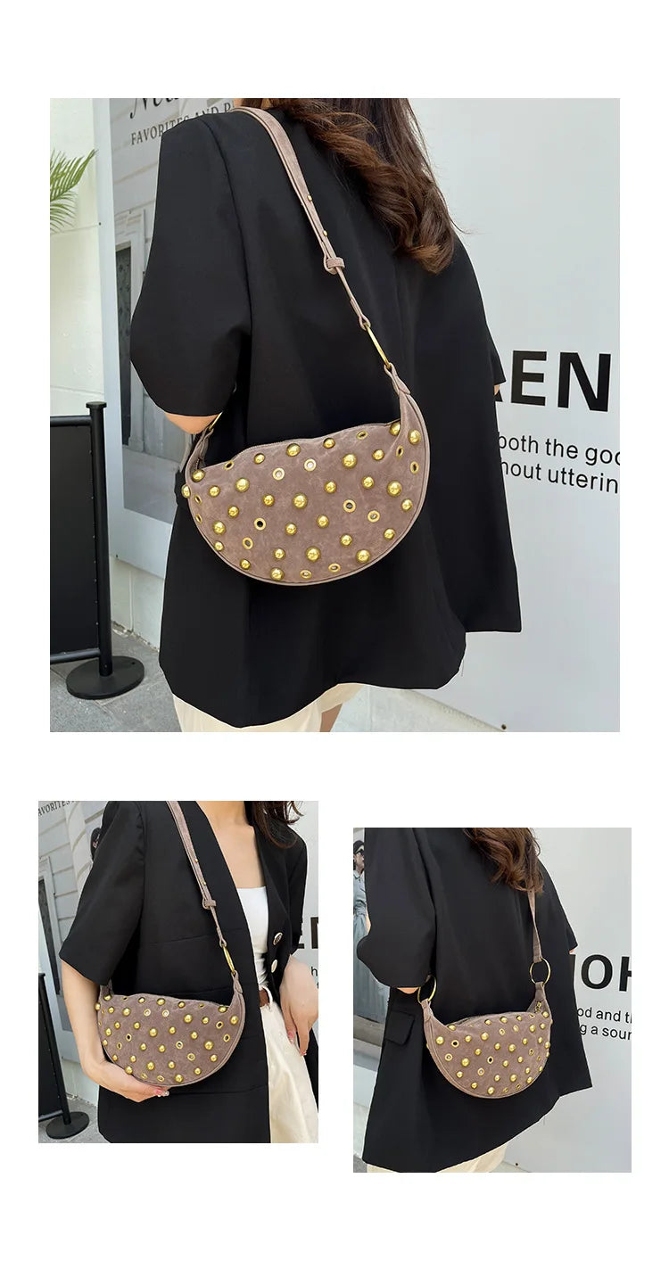 Designer Rivet Polka Dot Studded crossbody Bags
