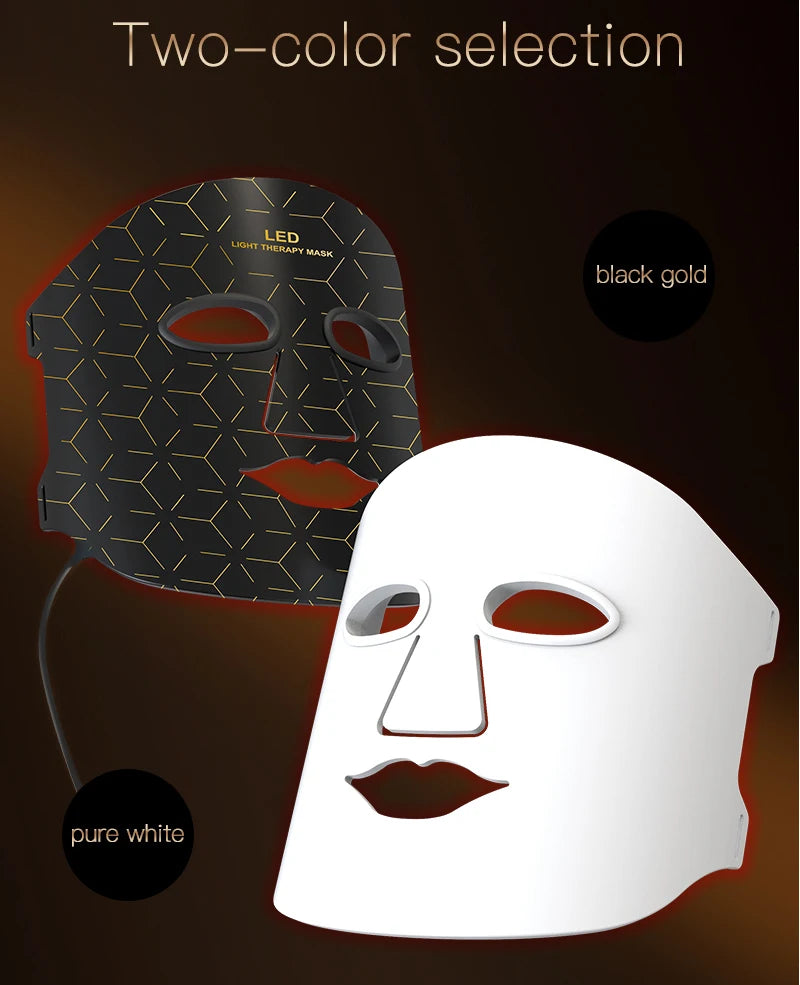 Infrared Red Blue Yellow 4 Colors Light Therapy Anti-Aging Photon Rejuvenation Soft Silicone LED Face Mask