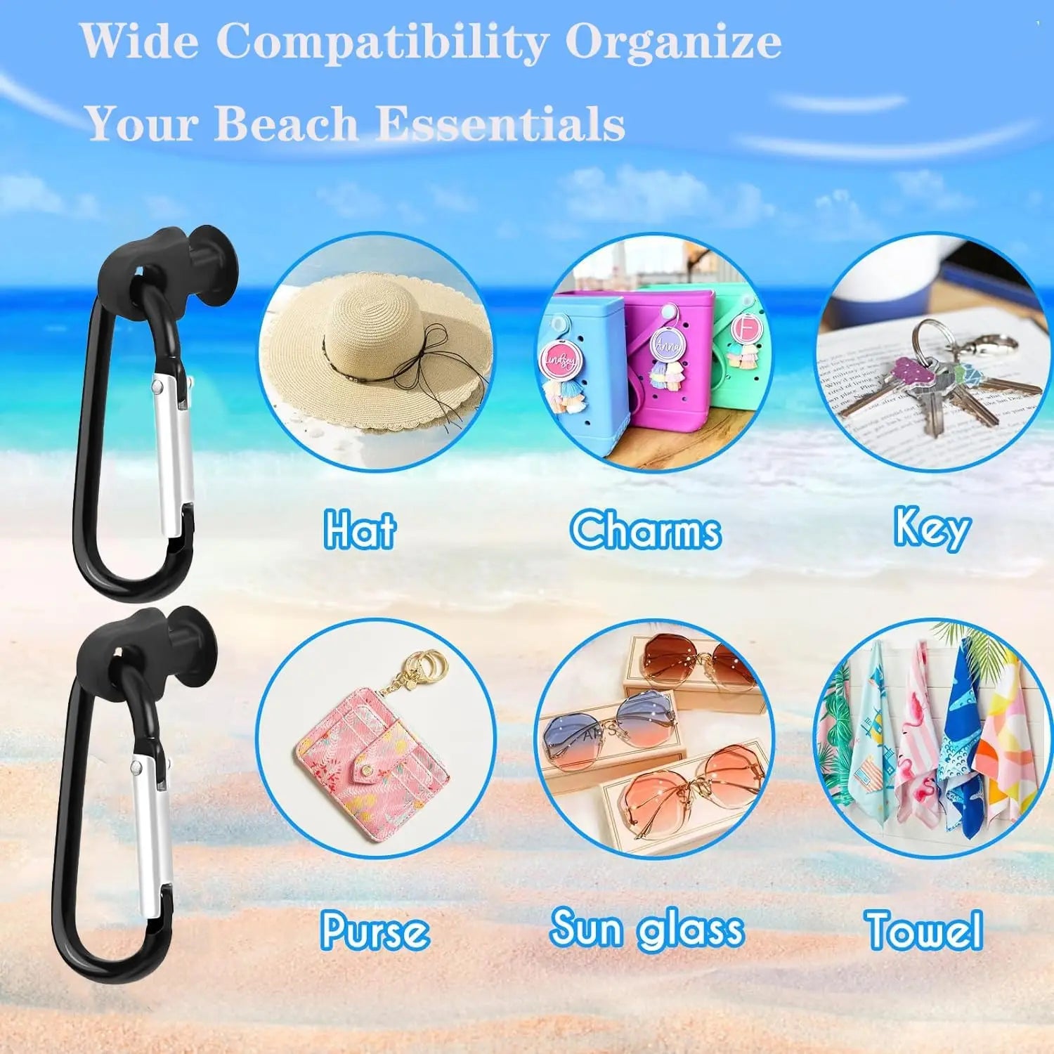 Bogg Beach Tote Bag  Key Holder Insert Charm