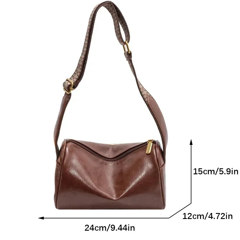 Retro Wide Strap Crossbody Bag