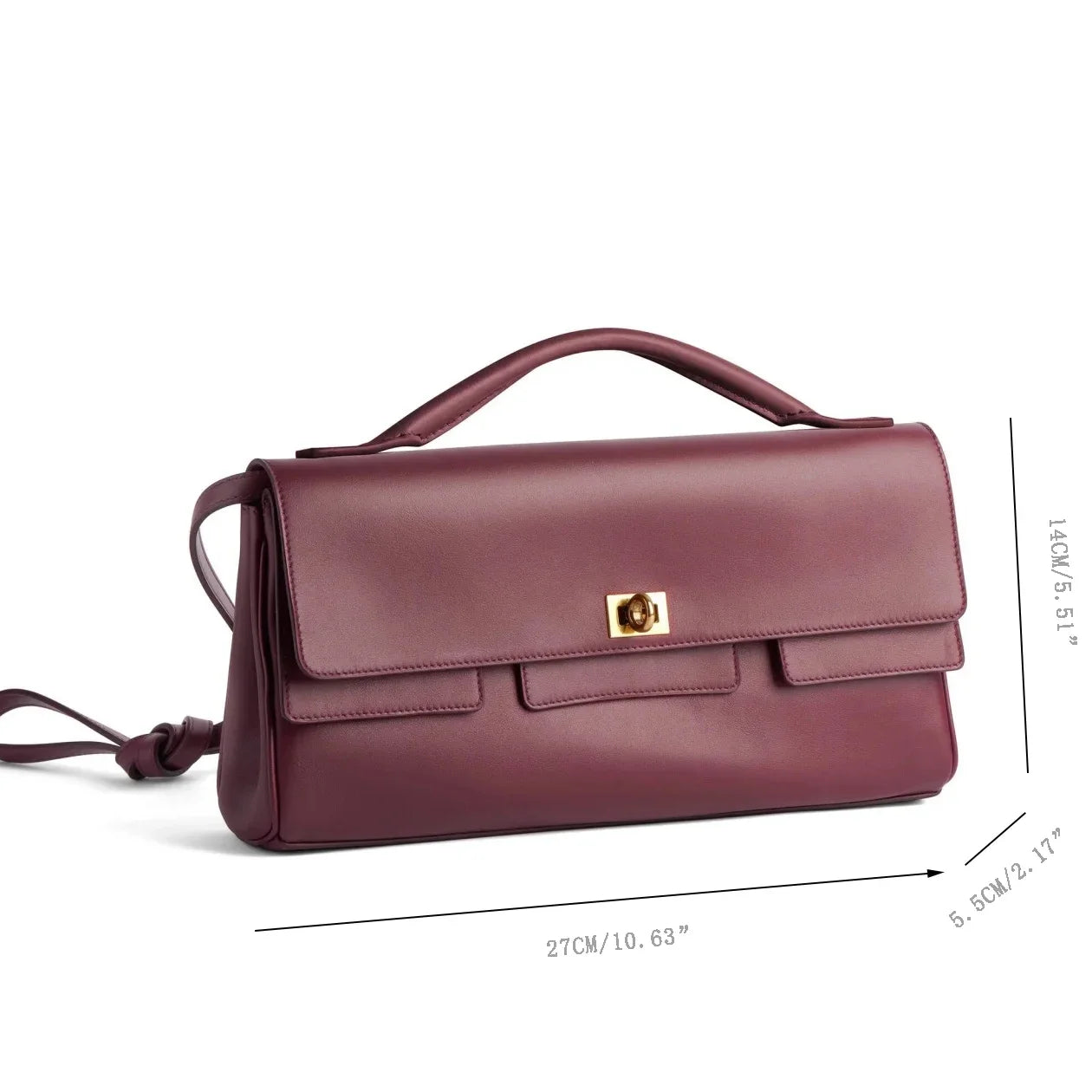 Chic Cowhide Shoulder Clutch Bag