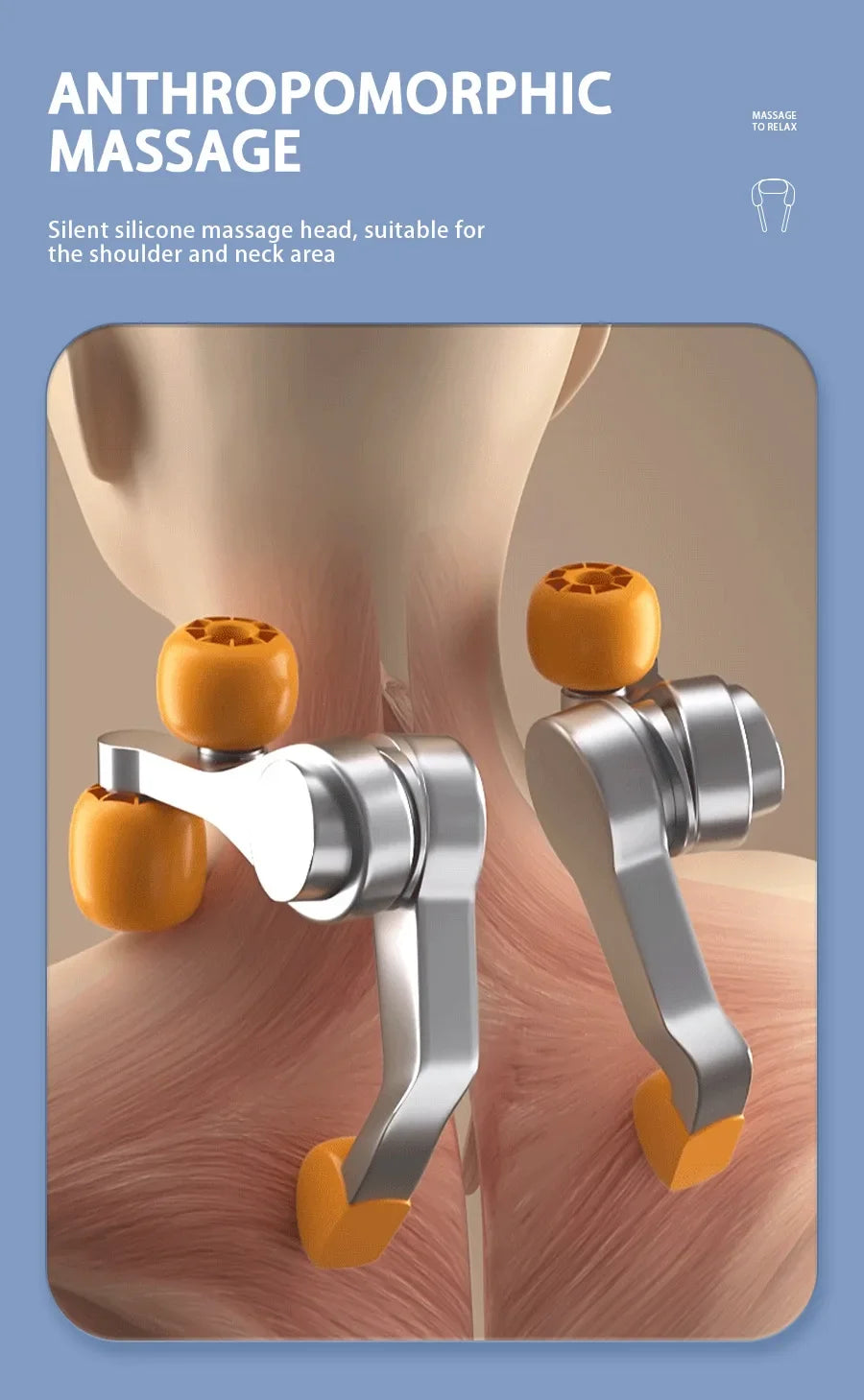 Portable Mini Relaxer Electric Heated Upper Back & Neck Shiatsu Massage