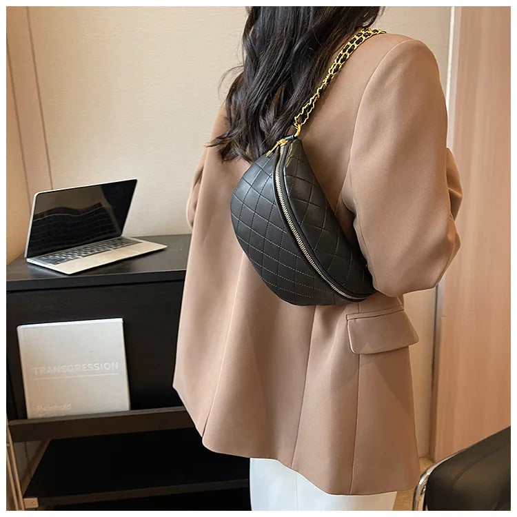 Luxury Brand Banana Crossbody Bag with Adjustable Shoulder Strap