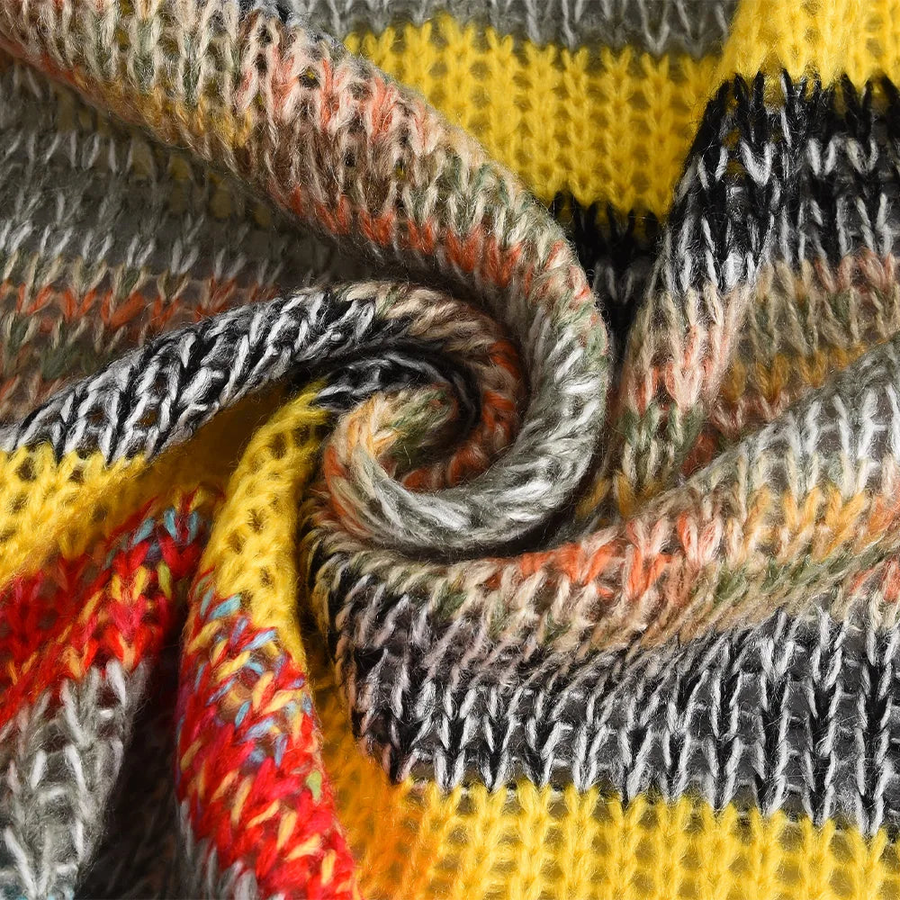 Many Colors Sweater Knitted Cardigan