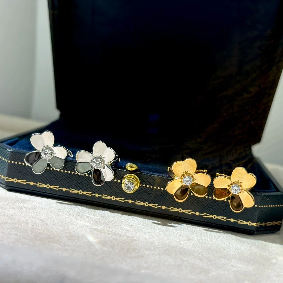 High Quality AAA Zircon Flower Earrings