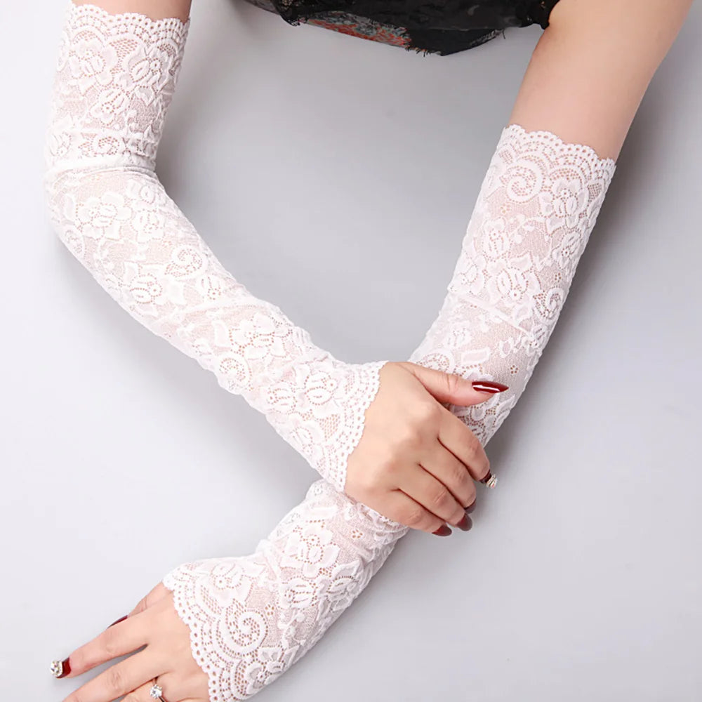 Lace Chic Fingerless Long Gloves