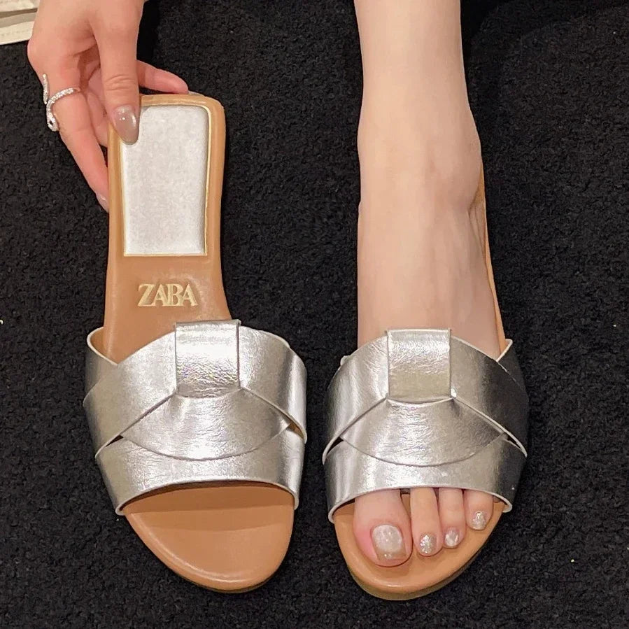 Cross Solid Color Fashion Sandals