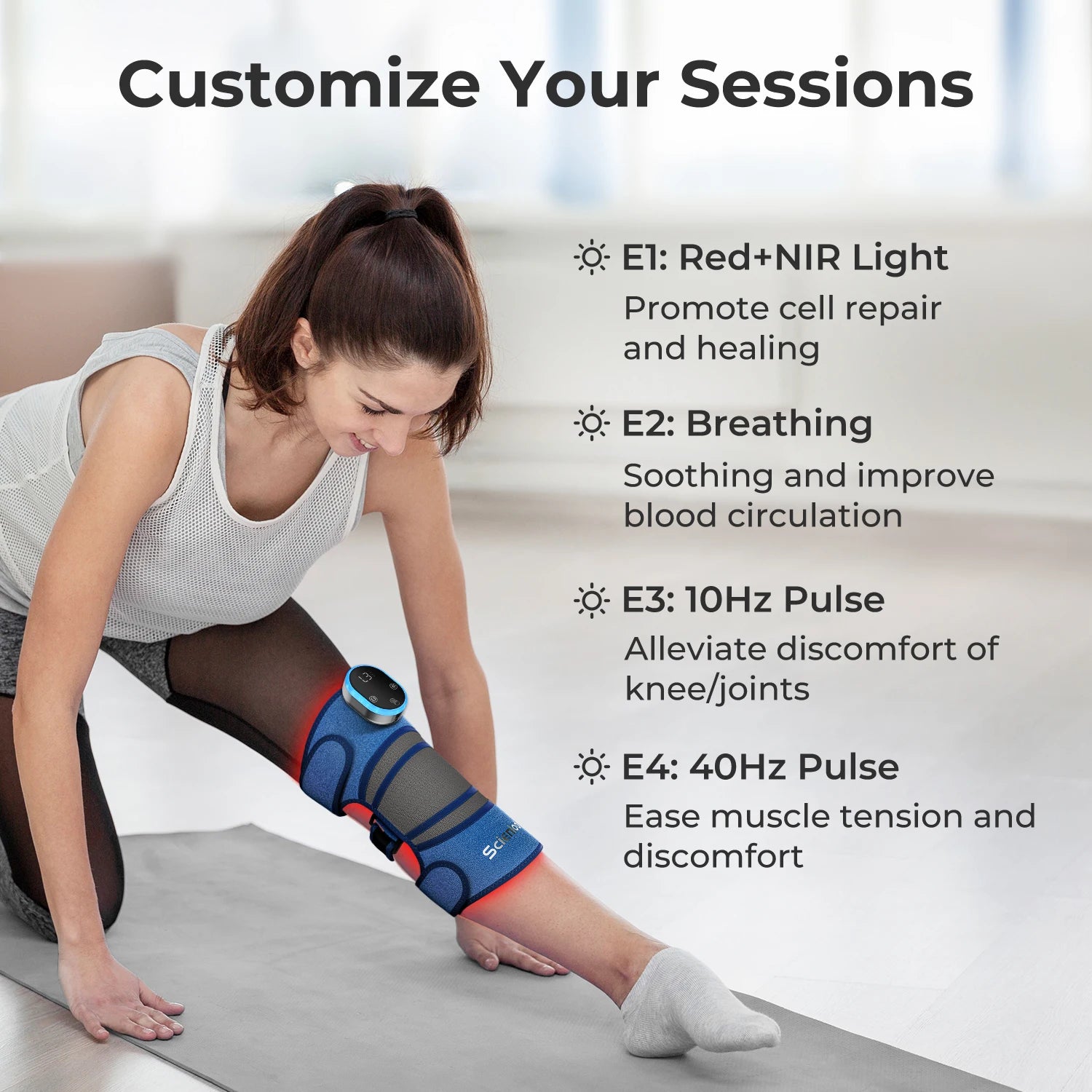 Red Light Therapy LED Joint Vibration Wireless Knee Massager