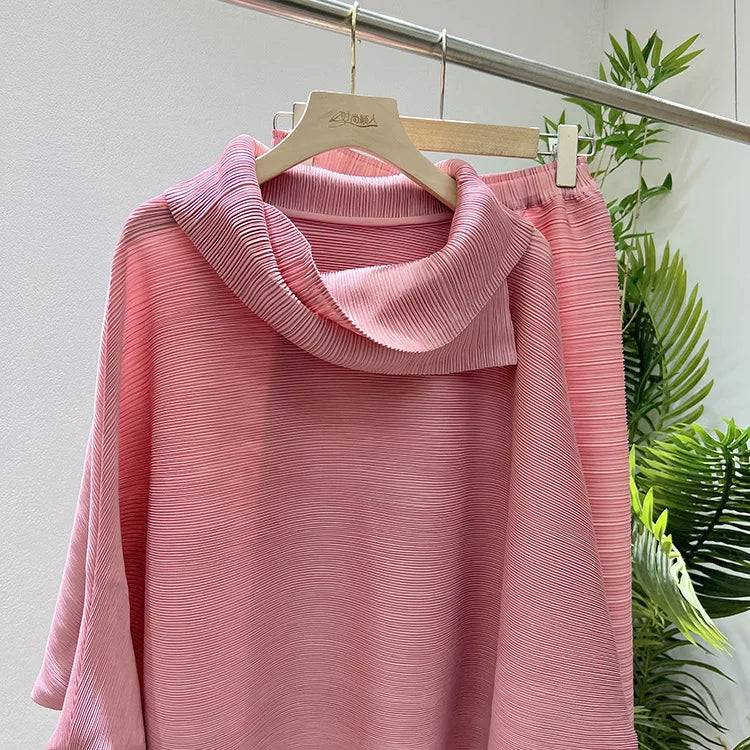 Perfected Charm Batwing Sleeve Top and Wide Leg Trousers Matching Set