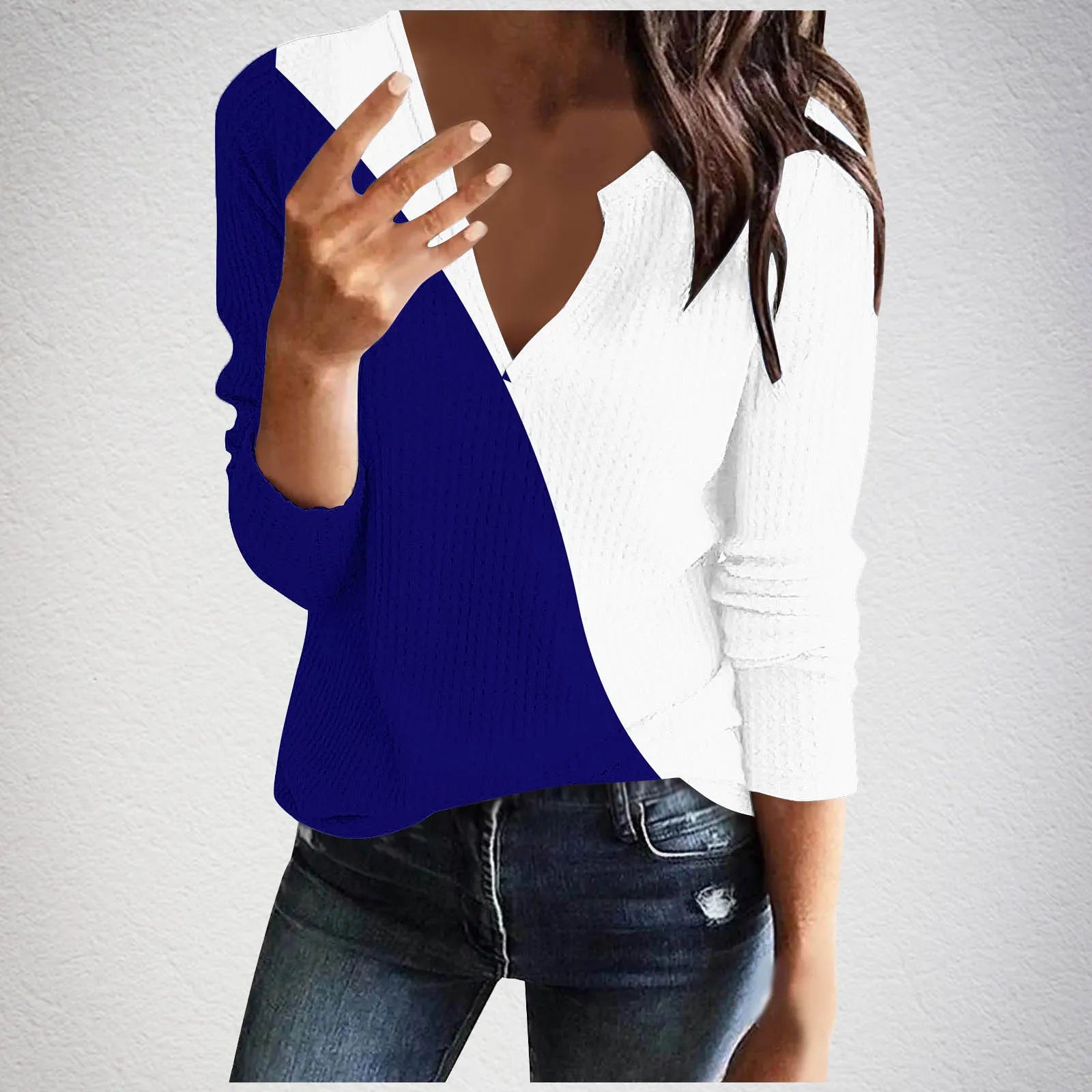 Elegant Sense  V-neck Sweater  with Long Sleeve