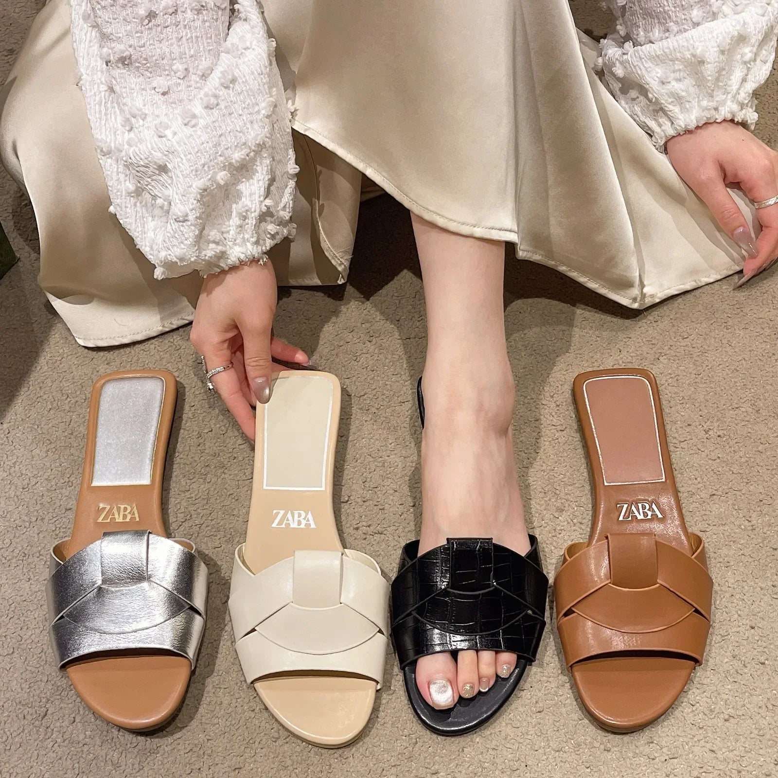 Cross Solid Color Fashion Sandals
