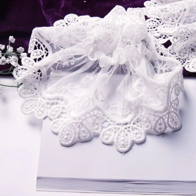 White  Crochet Lace Ruffles Cuffs Sleeves