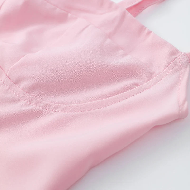 Party Pleated Hem Sling Midi Sleeveless Backless Dresses