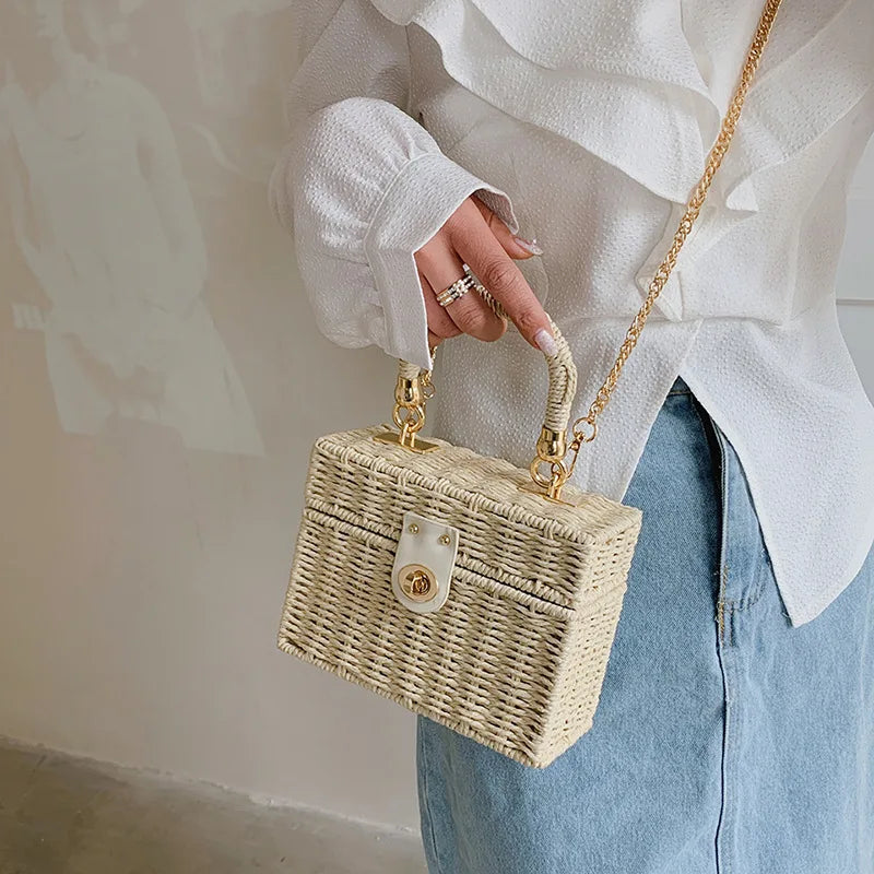 Bohemian Small Rattan Straw Crossbody Shoulder Bags