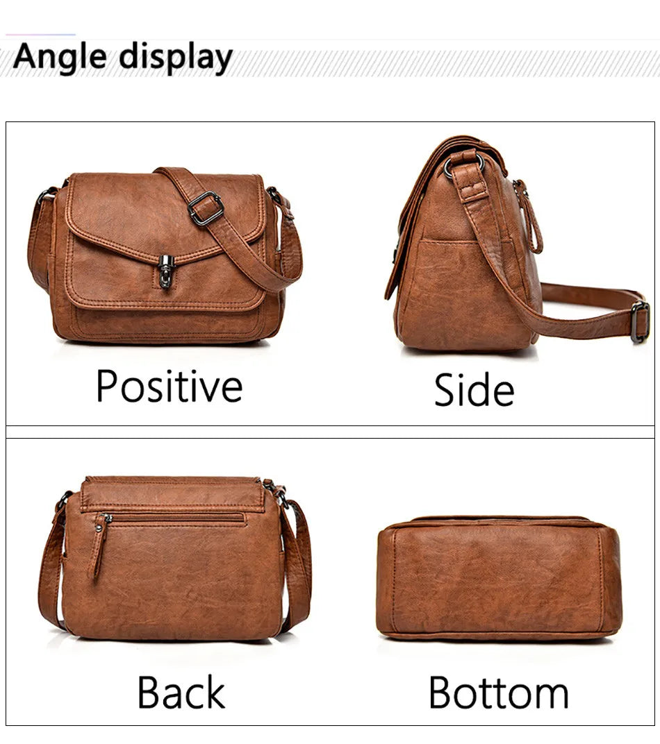 "Vintage Soft" Style Genuine  Crossbody Handbag