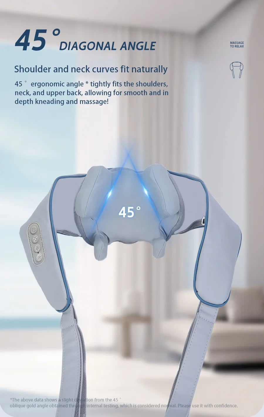Portable Mini Relaxer Electric Heated Upper Back & Neck Shiatsu Massage
