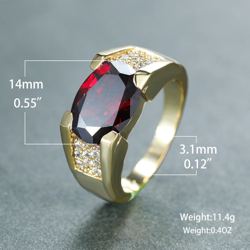 Oval Ruby Red Stone Ring