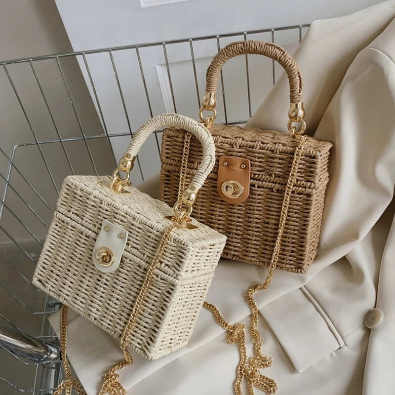 Bohemian Small Rattan Straw Crossbody Shoulder Bags